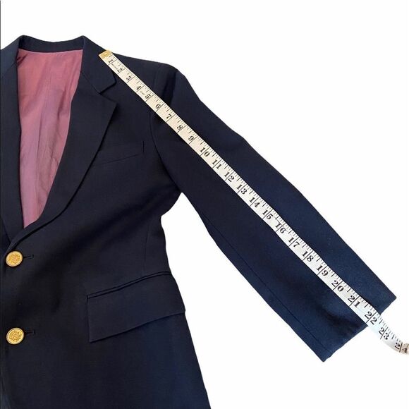 Navy Nautical Two Gold Button Fitted Blazer Short - Picture 8 of 8